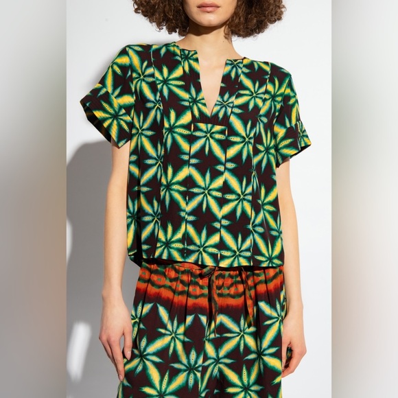 NWT Ulla Johnson Rosie Short Sleeve Top/Clementine Shorts Olivinite Coord Set 0 - Picture 2 of 12